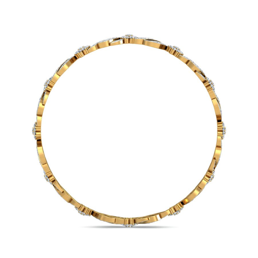 2.27ct Twisted Bloom Natural Diamond Bangle-SOLITAIREKART